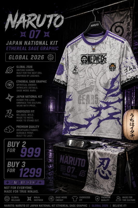 Naruto: Naruto 07 Japan National Kit Ethereal Sage Graphic Oversized T-shirt