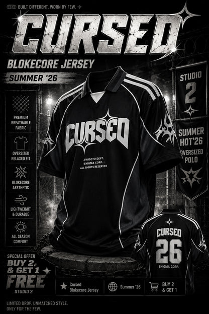 "Cursed" Blokecore Jersey | Y2K Tribal Oversized Polo