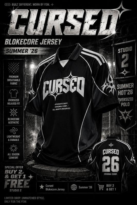 "Cursed" Blokecore Jersey | Y2K Tribal Oversized Polo