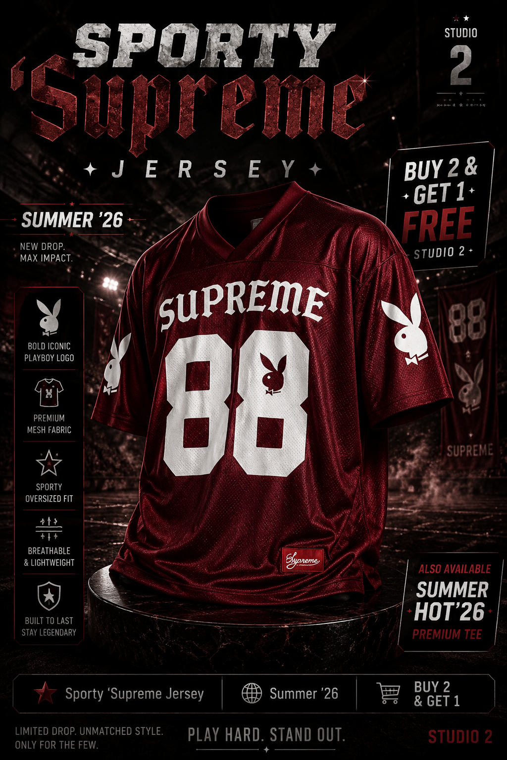 Sporty 'Supreme' light Premium Interlock Fabric Tee