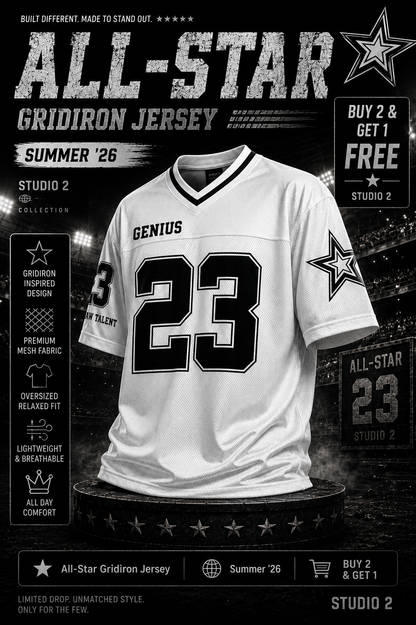 All-Star Gridiron Jersey | Oversized tee