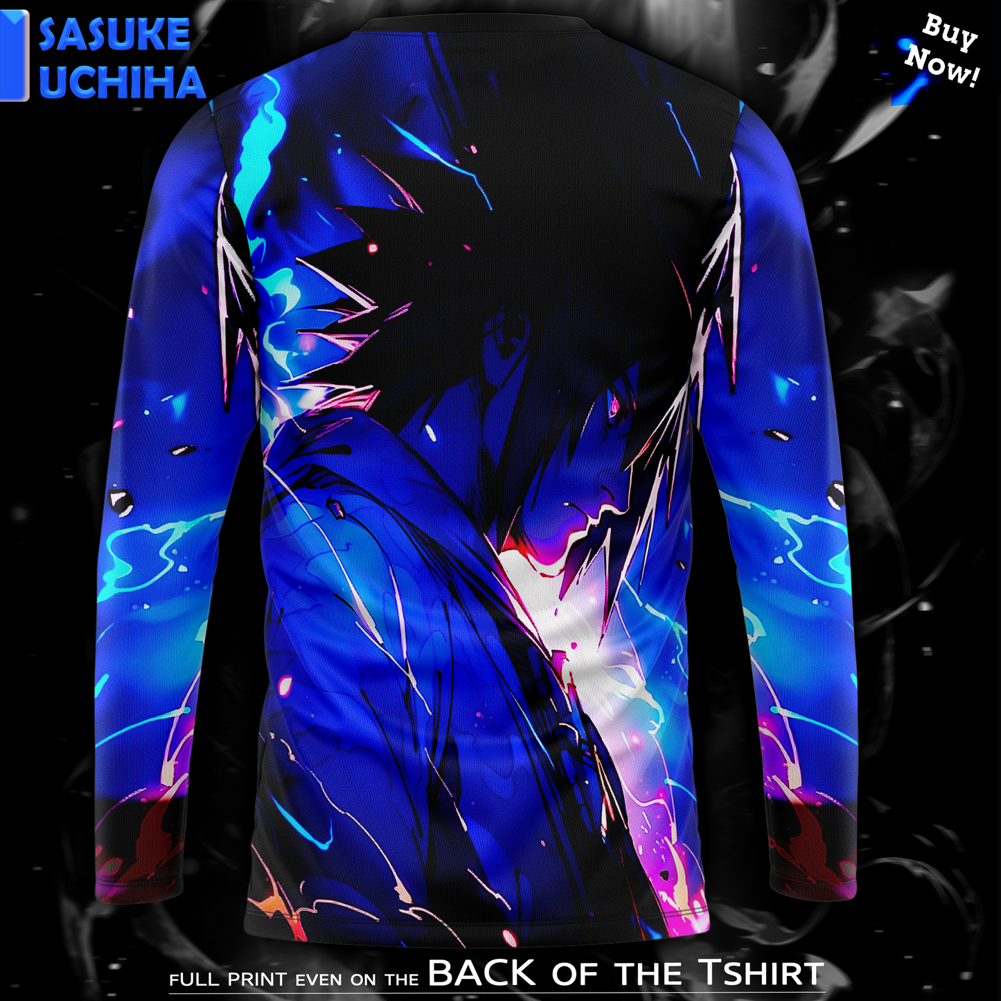 Sasuke Uchiha Vibrant 4320p [Full Sleeve] Graphic Tshirt | AIGenz