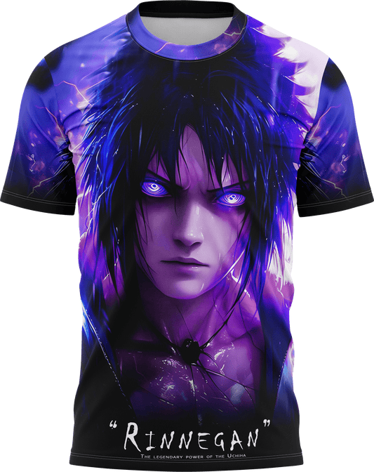 Rinnegan: Sasuke Uchiha Dark Holographic:EYES UHD  [FULL PRINT] Graphic Tshirt | AIGenz