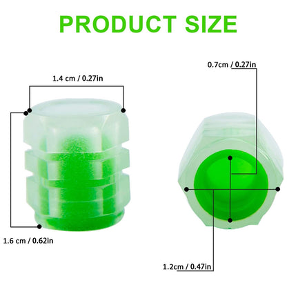Vibrant Tyre Valve Caps Luminous Glow Car Tire Air Stem Valve Cap Covers ( 4 Pcs ) | Upgrade your Vehicles tyres!