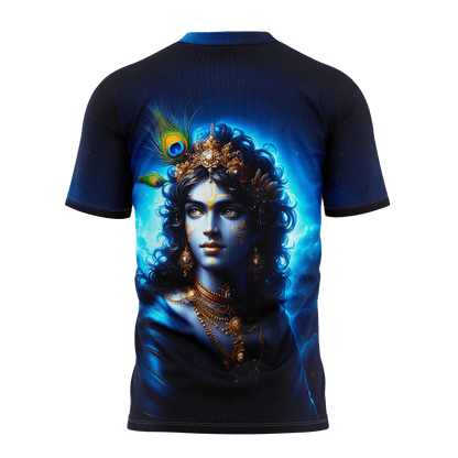 Majestic Lord Shree Krishna Fully Printed Graphic T-shirt | AIGenz