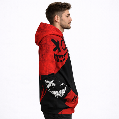 Urban streetwear XO hoodie #6 | Red/Black Hoodie for Man Stylish | 300 GSM Rich Cotton Fleece Solid Oversized Hoodie