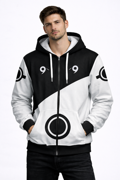 Anime inspired White Winter Hoodie #8 | Hoodie for Man Stylish | 300 GSM Rich Cotton Fleece Solid Oversized Fit Hooded Full Sleeve Oversized Hoodie