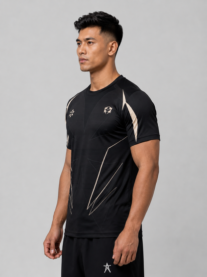 Vergence: Tech-Sport 99 Kinetic Astral Panelled Raglan Oversized T-shirt