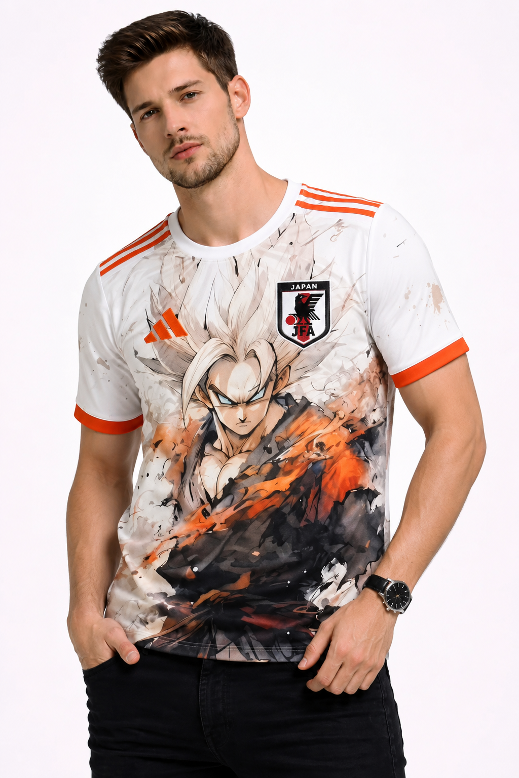Dragon Ball: Goku 04 Japan National Kit Super Saiyan Flare Graphic Oversized T-shirt