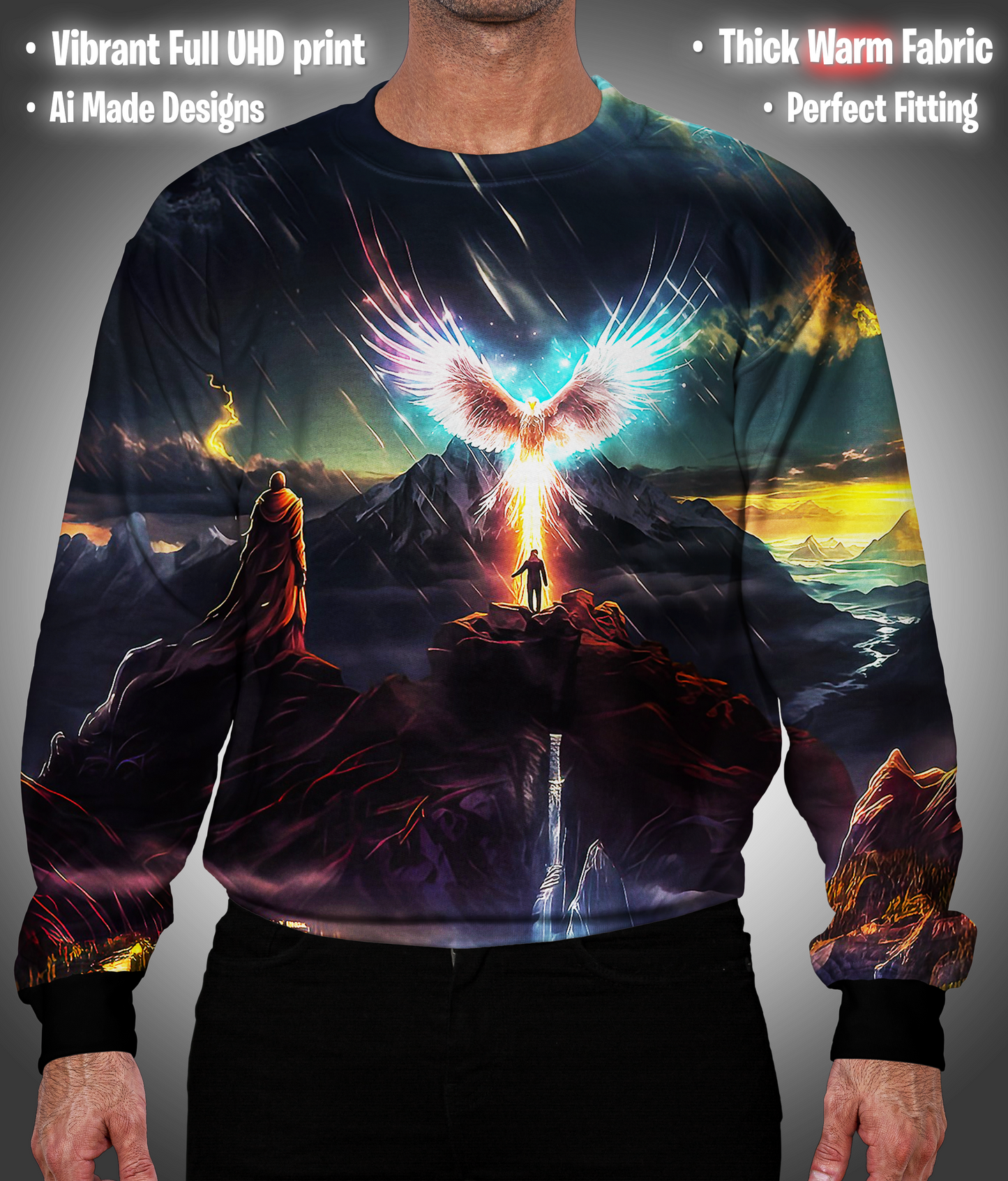 Majestic Eagle Artwork UHD Sweatshirt | AIGenz