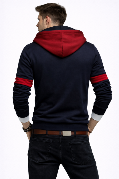 Men slim-fit Zipup hoodie #7 | Red/Black Hoodie for Man Stylish | Extraordinary Look