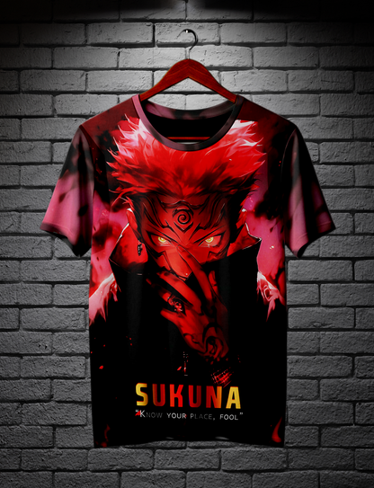 Jujustu Kaisen: SUKUNA "Know your Place, Fool" GRAPHIC T-shirt  | AIGenz