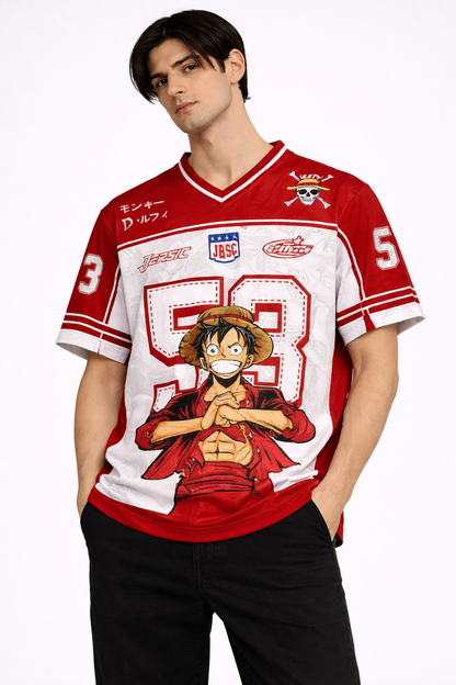 One Piece: Luffy 53 All-Star Kit Red Force Graphic Oversized tshirt