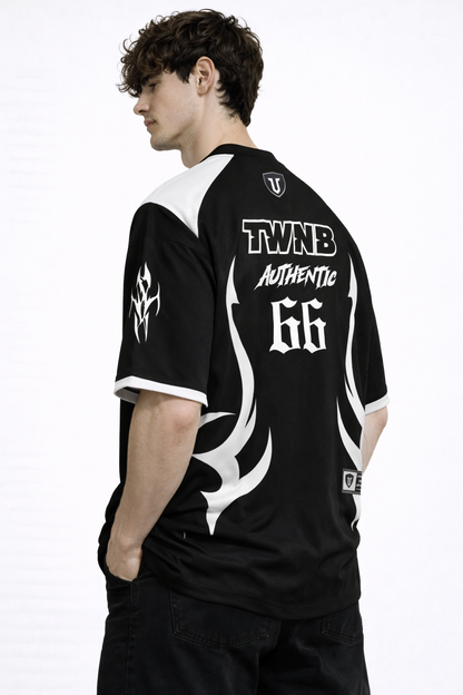 Tribal Inferno Graphic Tee | Cyber-Y2K Oversized Streetwear Jersey