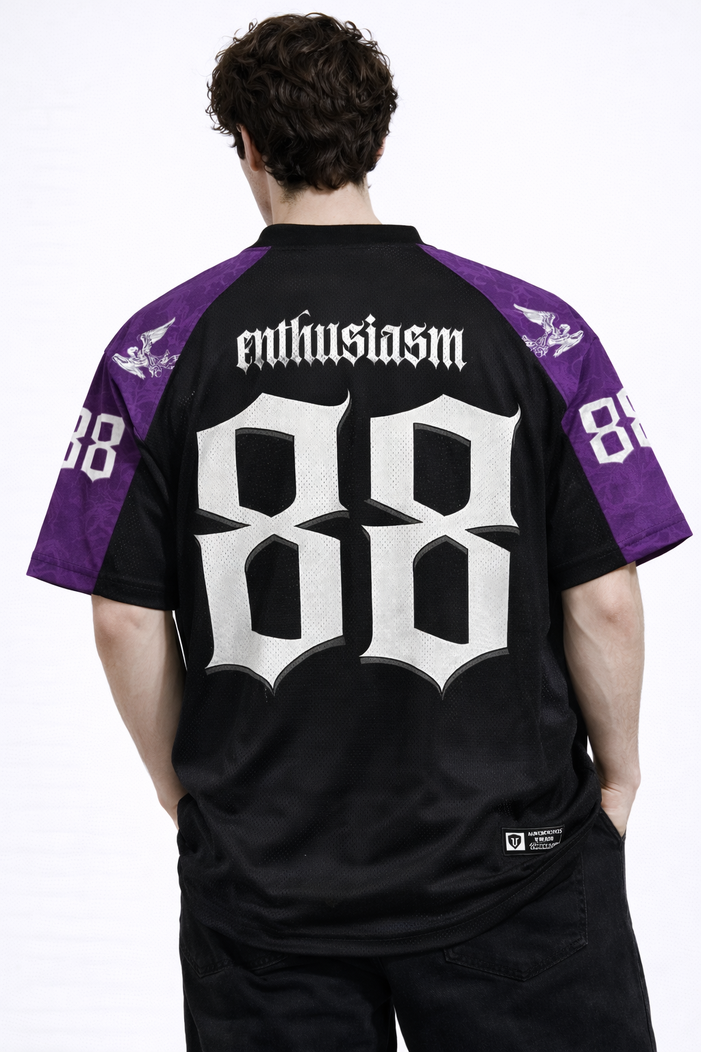 Hellfire Signature 88 V-Neck | Cyber-Y2K Oversized Flame Jersey