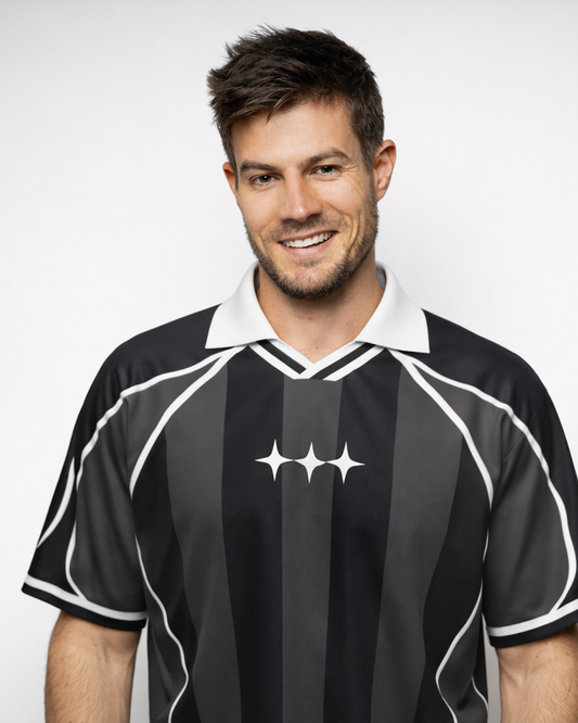 Germany: Retro 20 Heritage Kit Tricolor Chevron Knit Oversized Polo T-shirt