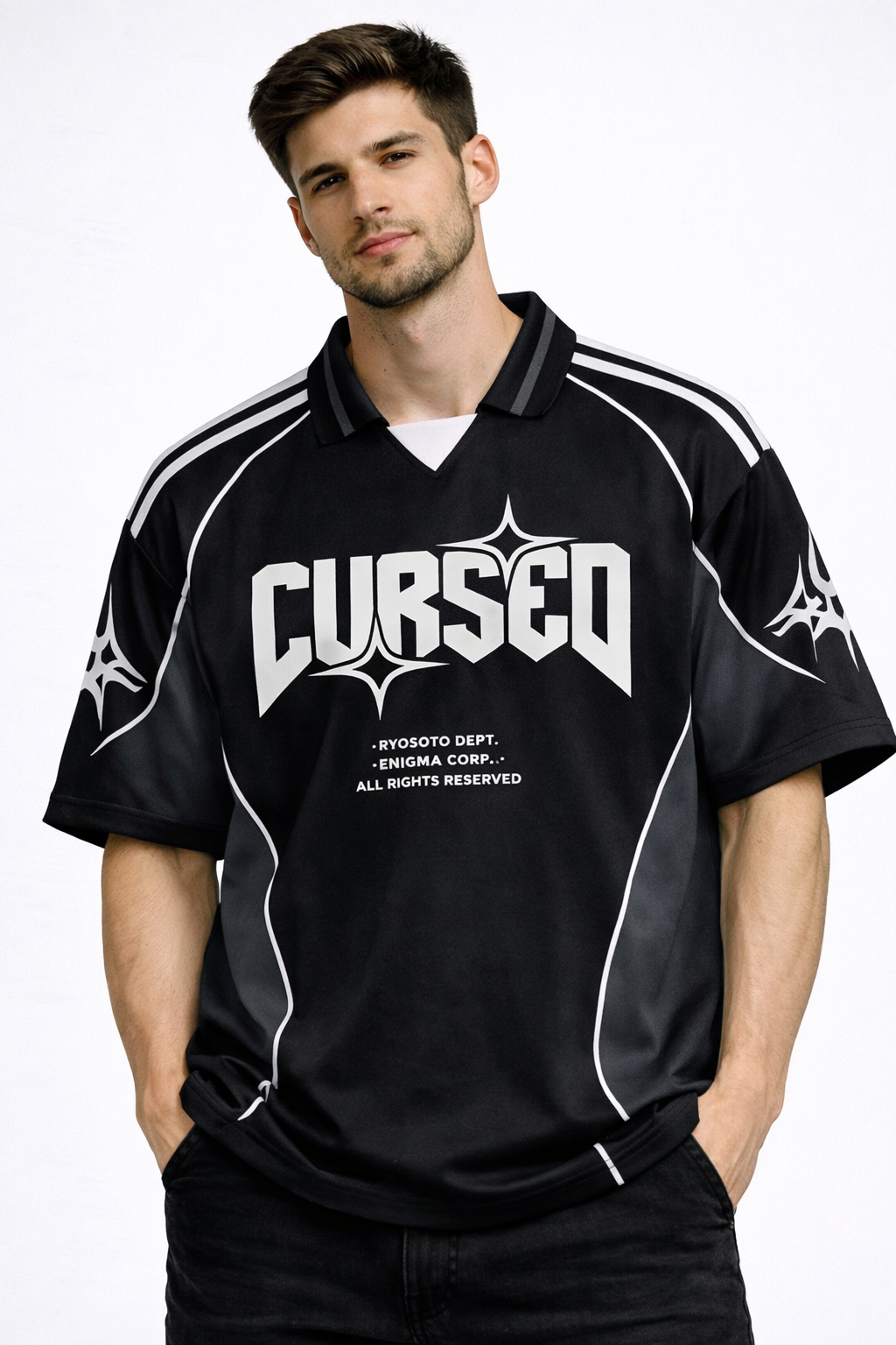 "Cursed" Blokecore Jersey | Y2K Tribal Oversized Polo