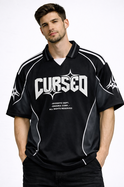 "Cursed" Blokecore Jersey | Y2K Tribal Oversized Polo