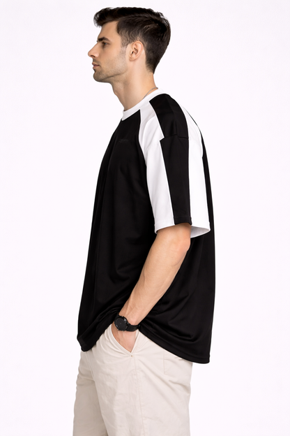 Retroy: Refusing To Change 99 Halftone Typography Contrast Raglan Oversized T-shirt