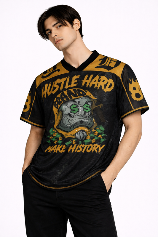 Hustle Hard: Daruma 88 Fortune Kit Golden History Graphic Oversized T-shirt