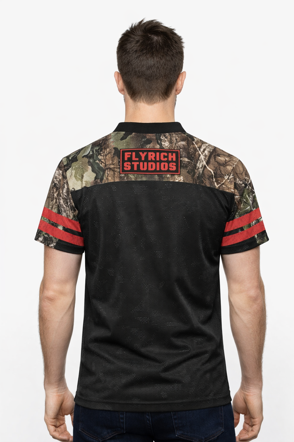 Flyrich: Studio 22 Military Kit Woodland Camo Graphic Oversized T-shirt