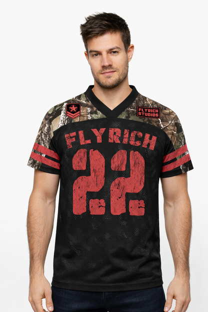 Flyrich: Studio 22 Military Kit Woodland Camo Graphic Oversized T-shirt
