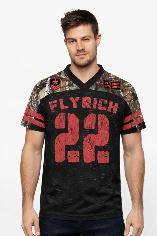 Flyrich: Studio 22 Military Kit Woodland Camo Graphic Oversized T-shirt