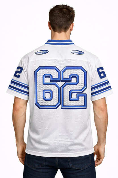 Lwmoney: Gridiron 62 Studio Archive Cobalt Stripe Mesh Cropped Jersey