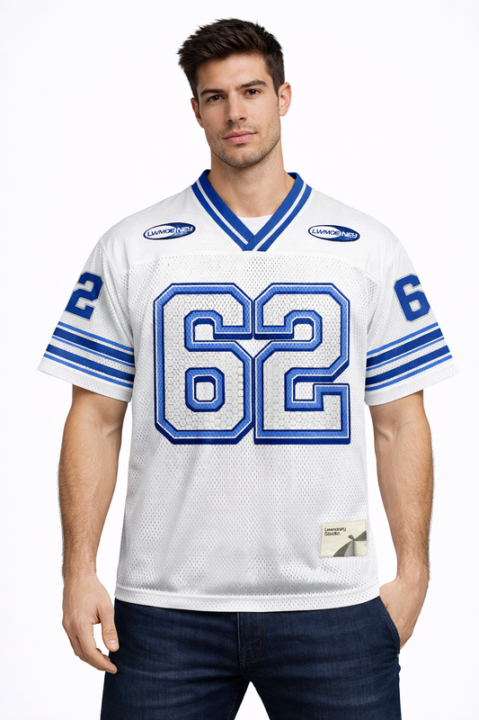 Lwmoney: Gridiron 62 Studio Archive Cobalt Stripe Mesh Cropped Jersey