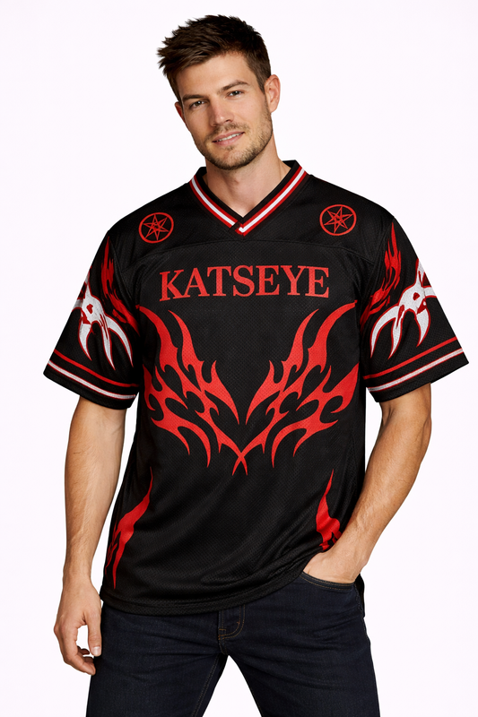 Katseye: Inferno 02 Fan-Kit Crimson Flame Mesh Cropped Jersey