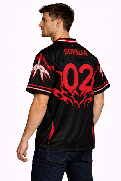 Katseye: Inferno 02 Fan-Kit Crimson Flame Mesh Cropped Jersey