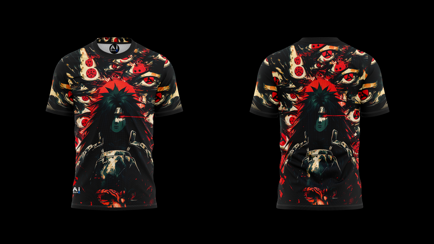 Madara Uchiha [Eternal Mangekyou] 4320p [FULL PRINT] Graphic Tshirt | AIGenz