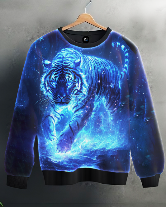 Glowing Aura Blue Tiger - SWEATSHIRT