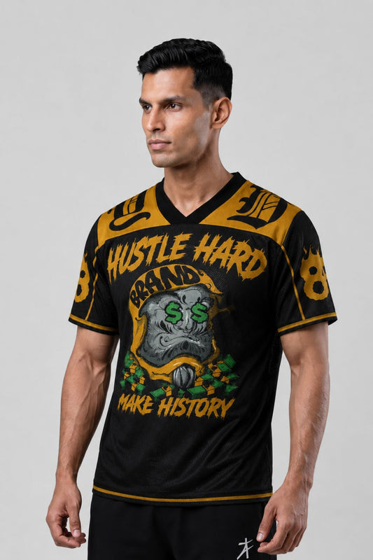 Hustle Hard: Daruma 88 Fortune Kit Golden History Graphic Oversized T-shirt