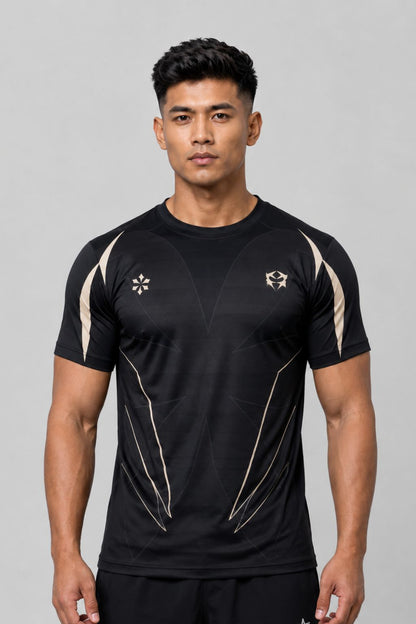 Vergence: Tech-Sport 99 Kinetic Astral Panelled Raglan Oversized T-shirt