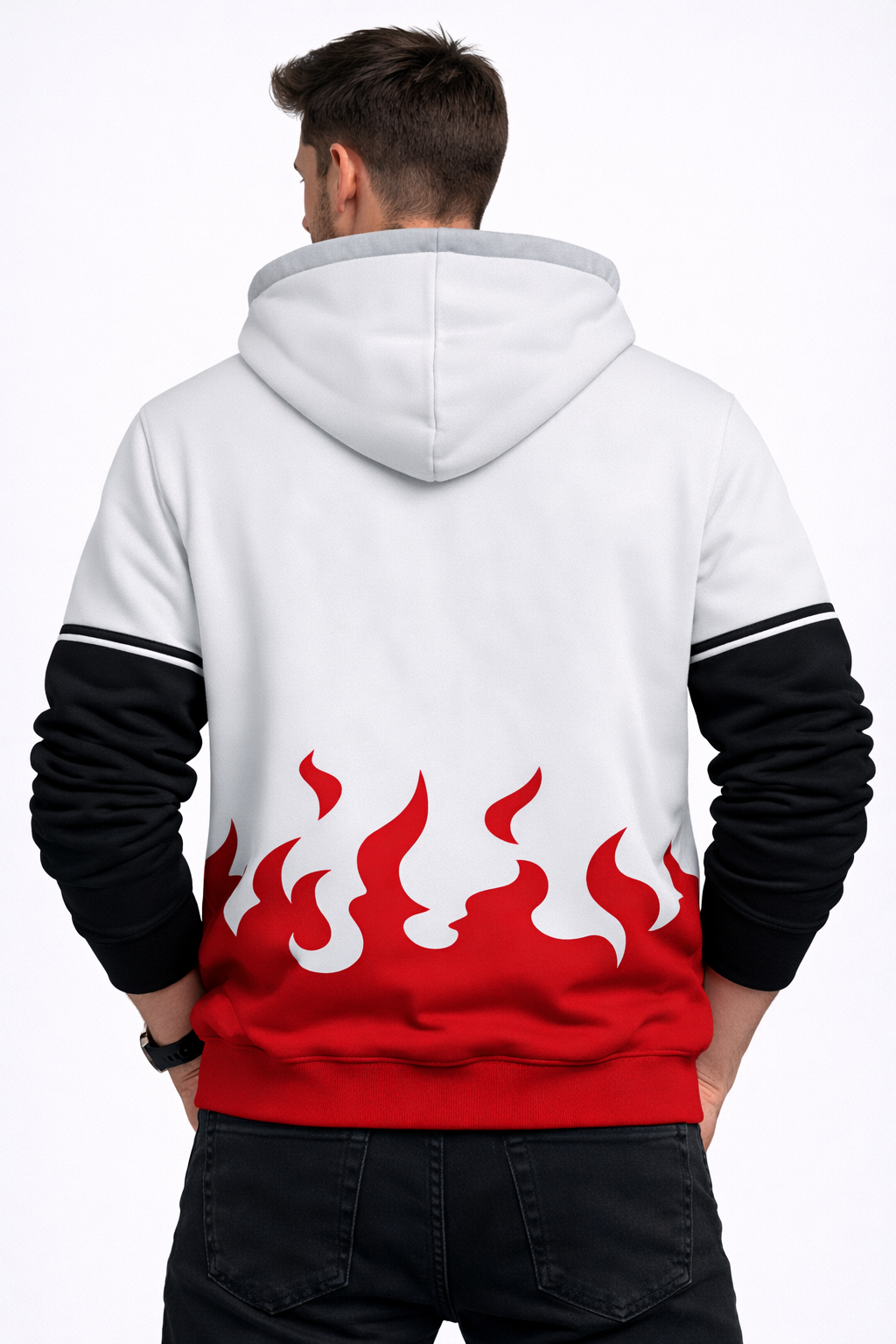 Anime inspired White Winter Hoodie #4 | Hoodie for Man Stylish | 300 GSM Rich Cotton Fleece Solid Oversized Fit Hooded Full Sleeve Oversized Hoodie