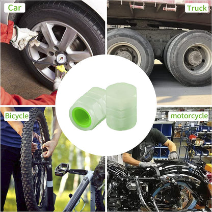 Vibrant Tyre Valve Caps Luminous Glow Car Tire Air Stem Valve Cap Covers ( 4 Pcs ) | Upgrade your Vehicles tyres!