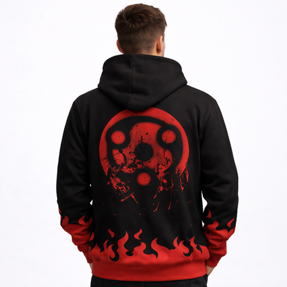 Mangekyou sharingan #5 | Red/Black Hoodie for Man Stylish | 300 GSM Rich Cotton Fleece Solid Oversized Hoodie
