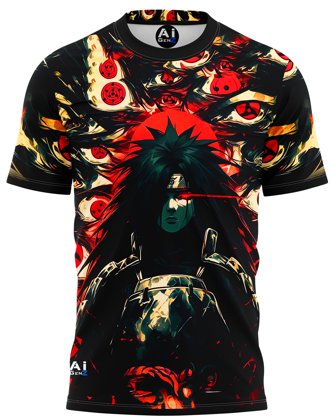 Madara Uchiha [Eternal Mangekyou] 4320p [FULL PRINT] Graphic Tshirt | AIGenz