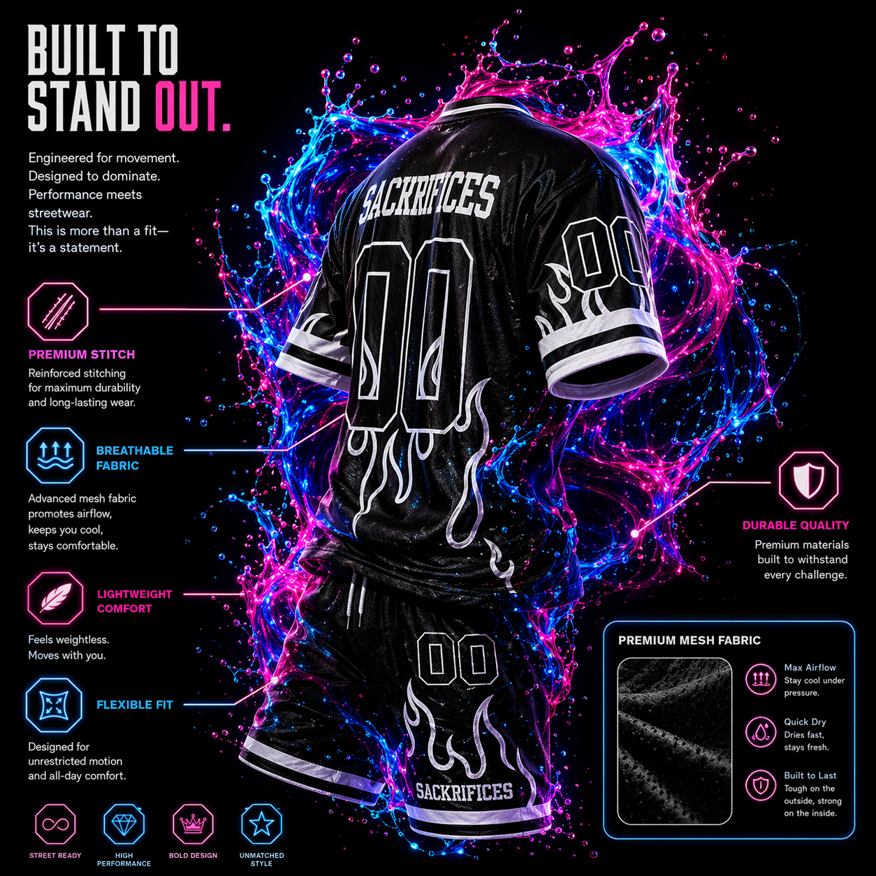 Sackrifices 00 Basketball Jersey | Co-ord set
