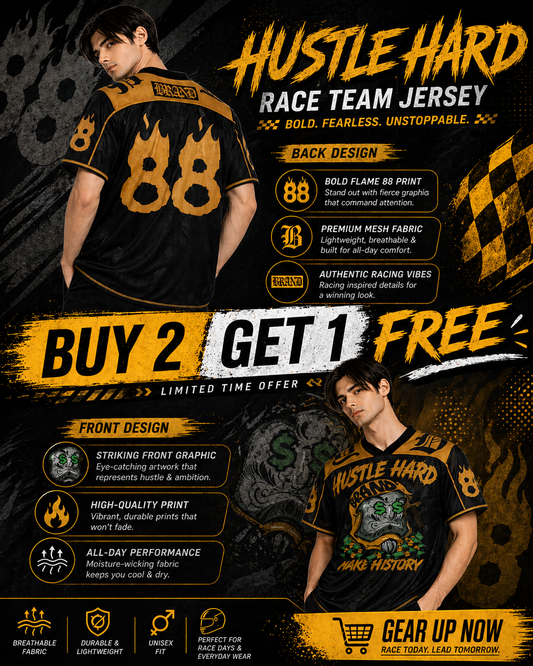 Hustle Hard: Daruma 88 Fortune Kit Golden History Graphic Oversized T-shirt