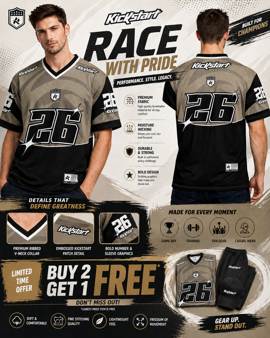 Kickstart: Sportswear 26 Athletics Kit Shadow Wave Typography Oversized T-Shirt