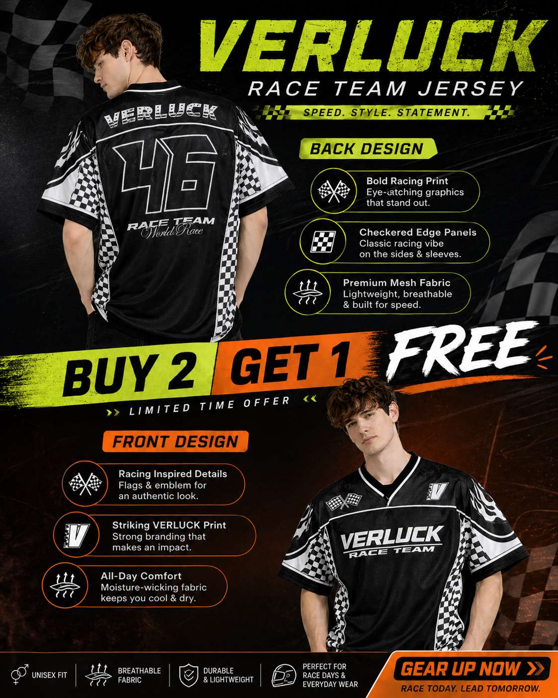 Verluck: Race Team 46 Grand Prix Kit Monochrome Flame Graphic Oversized T-shirt