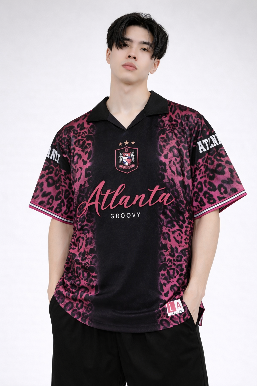 The Atlanta "Midnight Leopard" Jersey Oversized Tee