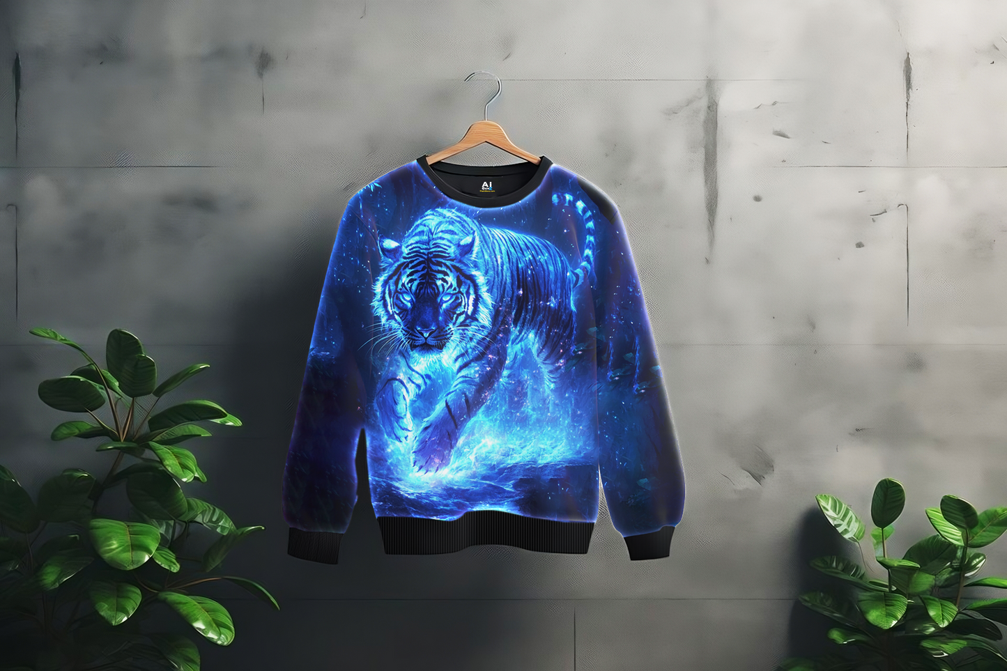 Glowing Aura Blue Tiger - SWEATSHIRT